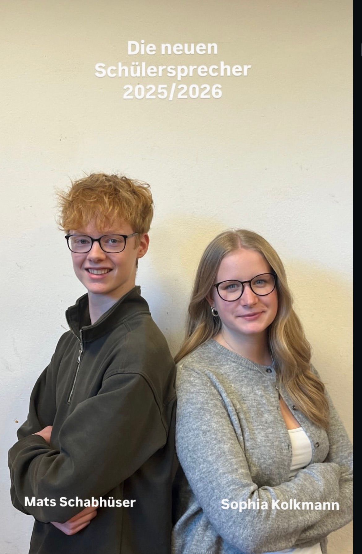 Sophia und Mats – das neue Schülersprecherteam der 10. Klassen!